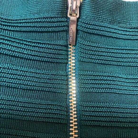 Bebe Green Off the Shoulder Bondage Dress-S/P - Picture 8 of 8